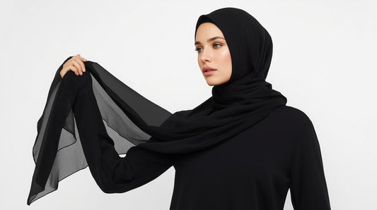 AYSHA FASHION Premium Chiffon Hijab Black Colour