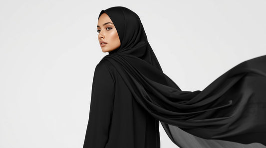 AYSHA FASHION Premium Chiffon Hijab Black Colour