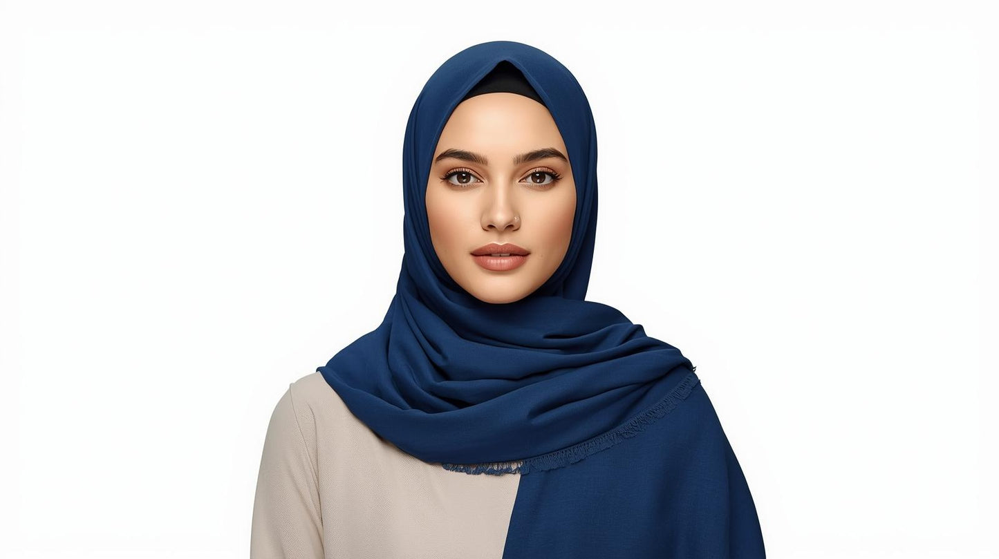 Mariam Plain Woven Cotton Hijab– Solid Color